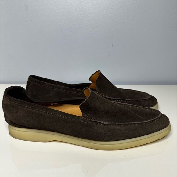 SuitSupply Dark Brown Italian Calf Suede Slip-On Loafers Shoes Sz 12 / 45 - Picture 4 of 10